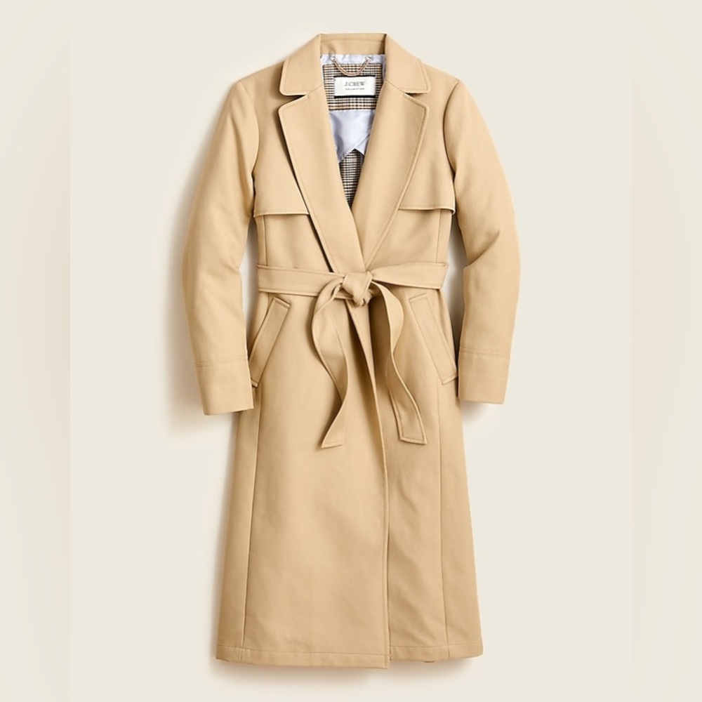 J. Crew Collection tailored, Women Trench Coat, Size 0, Vintage Khaki